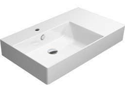 GSI KUBE X keramické umyvadlo 80x47cm, s odkládací plochou vpravo, bílá ExtraGlaze 9456111
