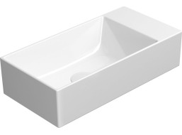 GSI KUBE X keramické umývátko 50x25cm, broušená spodní hrana, bez otvoru, pravé/levé, bílá ExtraGlaze 94869011