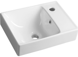 Sapho NUALI keramické umývátko 40x30cm, baterie vpravo, bílá TU0128