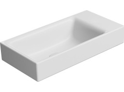 GSI NUBES keramické umývátko 50x25cm, bez otvoru, pravé/levé, bílá mat 9637009