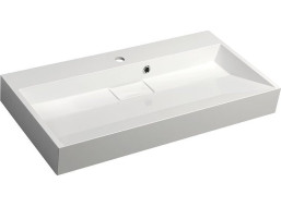 Sapho AMUR umyvadlo, litý mramor, 90x46cm, kryt výpusti, bílá 55032