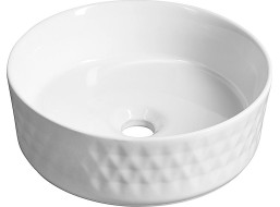 Isvea ROMBO keramické umyvadlo na desku, průměr 36cm, bílá 10NF67036