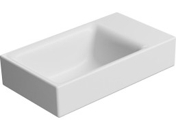 GSI NUBES keramické umývátko 40x23cm, broušená spodní hrana, bez otvoru, pravé/levé, bílá mat 96369009