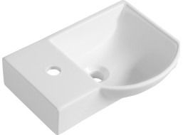 Sapho LITOS keramické umývátko rohové, 45x32cm, baterie vlevo, bílá 4779