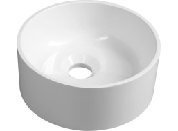Sapho SANNA umyvadlo na desku, litý mramor, průměr 25cm, bílá SA250