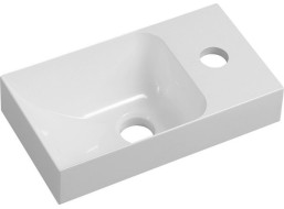 Sapho PICCOLINO umývátko 30, 8x17cm, litý mramor, baterie vpravo, bílá PK305