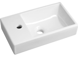 Sapho MINOS keramické umývátko, 45x26cm, baterie vlevo, bílá 4757