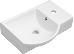 Sapho LITOS keramické umývátko rohové, 45x32cm, baterie vpravo, bílá 4079