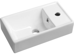 Sapho MINOS keramické umývátko 40x22cm, baterie vpravo, bílá 4059