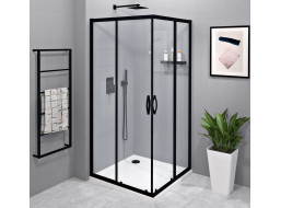 Gelco SIGMA SIMPLY BLACK čtvercový sprchový kout 1100x1100 mm, rohový vstup, čiré sklo GS2111B-01