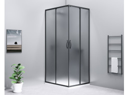Gelco SIGMA SIMPLY BLACK obdélníkový sprchový kout 1000x800 mm, L/P varianta, rohový vstup, Brick sklo GS2410B-02