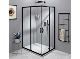 Gelco SIGMA SIMPLY BLACK obdélníkový sprchový kout 1100x800 mm, L/P varianta, rohový vstup, čiré sklo GS2111B-04