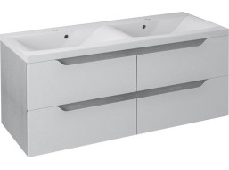 Sapho WAVE dvojumyvadlová skříňka 119, 7x50x47, 8cm, bílá/dub stříbrný WA120-3011