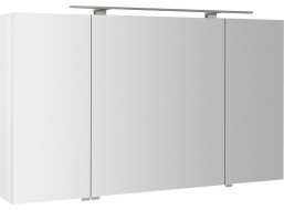 Sapho RIWA galerka s LED osvětlením, 3x dvířka, 121x70x17cm, bílá lesk RIW120-0030