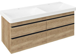 Sapho SITIA dvojumyvadlová skříňka 116x50x44, 2cm, 4xzásuvka, dub alabama SI120-2222