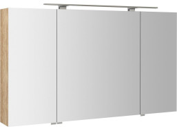 Sapho MIRRÓ galerka s LED osvětlením, 3x dvířka, 120x70x16cm, dub alabama MC121-0022