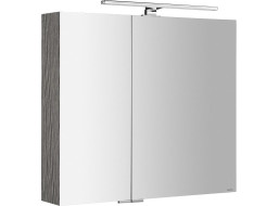 Sapho MIRRÓ galerka s LED osvětlením, 80x70x16cm, dub stříbrný MC080-0011