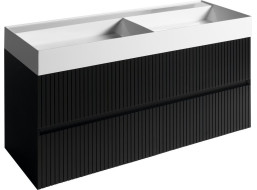 Sapho FILENA dvojumyvadlová skříňka 118x51, 5x43cm, černá mat strip FID1212BS