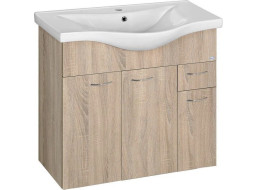 Aqualine KERAMIA FRESH umyvadlová skříňka 74, 5x74x34, 7cm, dub platin 50083