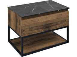 Sapho SKARA umyvadlová skříňka 70x50x45cm, černá mat/dub collingwood CG005-1919