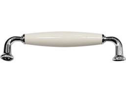 Aqualine FAVOLO kovová úchytka, 142/128mm, chrom/bílá PR2212