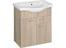 Aqualine KERAMIA FRESH umyvadlová skříňka, 1 zásuvka, 60, 6x74x34cm, dub platin 50066