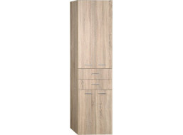 Aqualine ZOJA/KERAMIA FRESH skříňka vysoká se zásuvkami 50x184x29cm, dub platin 51296
