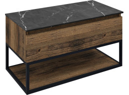 Sapho SKARA umyvadlová skříňka 90x50x45cm, černá mat/dub collingwood CG006-1919