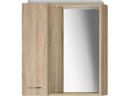 Aqualine ZOJA/KERAMIA FRESH galerka s LED osvětlením, 60x60x14cm, levá, dub platin 45027