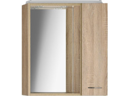 Aqualine ZOJA/KERAMIA FRESH galerka s LED osvětlením, 60x60x14cm, pravá, dub platin 45028