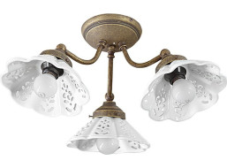 Sapho NAPOLI stropní svítidlo, 3xE14, 40W, 230V, keramické stínítko, bronz MC613