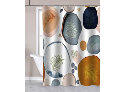 Aqualine Sprchový závěs 180x180cm, polyester, bubliny/kapradí ZP014