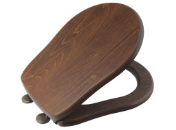 Kerasan RETRO WC sedátko Soft Close, ořech/bronz 108640