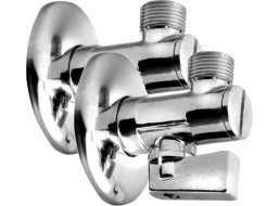 Aqualine Rohový kulový ventil 1/2"x3/8", s filtrem, pár, chrom 5312