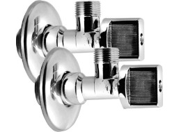 Aqualine Rohový kulový ventil 1/2"x3/8", pár, chrom 5306