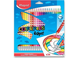 MAPED Pastelky trojboké Color'Peps Oops s pryží 24 ks
