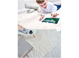 Dětský plyšový koberec MAX BÍLÝ-ECRU