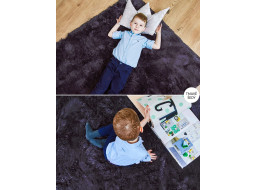 Plyšový dětský koberec MAX TMAVĚ ŠEDÝ.