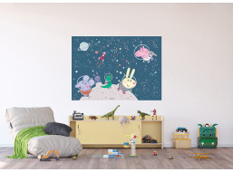 Dětská fototapeta - Prasátko Peppa výlet na měsíc - 155 x 110