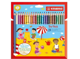 STABILO Trio thick sada 24 pastelek - silné trojboké pastelky
