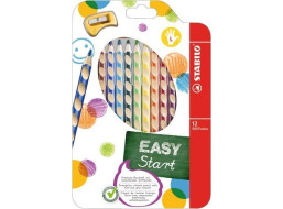STABILO EASYstart sada 12 pastelek pro leváky s ořezávátkem
