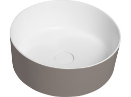 THIN umyvadlo na desku, Rockstone, Ø 38 cm, agila/bílá mat WN548-43