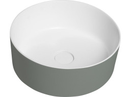 THIN umyvadlo na desku, Rockstone, Ø 38 cm, verde/bílá mat WN548-44