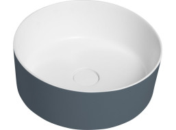 THIN umyvadlo na desku, Rockstone, Ø 38 cm, siena/bílá mat WN548-42