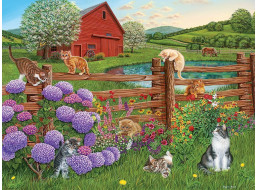 COBBLE HILL Puzzle Kočky na farmě XL 275 dílků