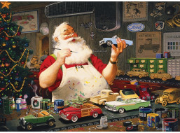 COBBLE HILL Puzzle Santa malující autíčka 1000 dílků