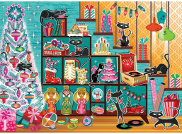 COBBLE HILL Puzzle Vánoční kočky1000 dílků