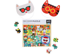 Petit Collage Puzzle knihovna 100 ks s 3D brýlemi