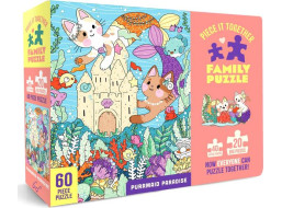 Chronicle Books Rodinné puzzle Purrmaid Paradise 60 dílků