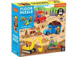 Mudpuppy Podlahové puzzle auta na stavbě 25 dílků